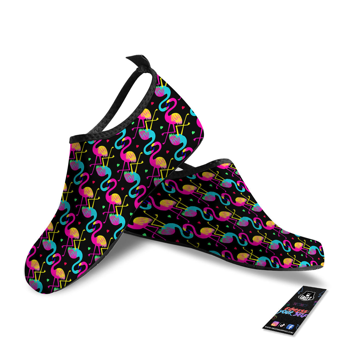 Exotic Hawaiian Flamingo Print Pattern Water Shoes-grizzshop