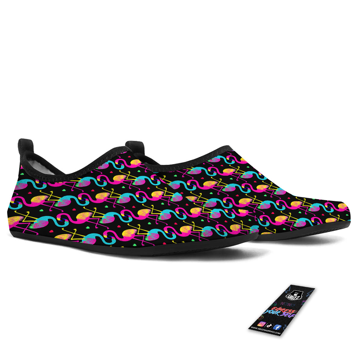 Exotic Hawaiian Flamingo Print Pattern Water Shoes-grizzshop