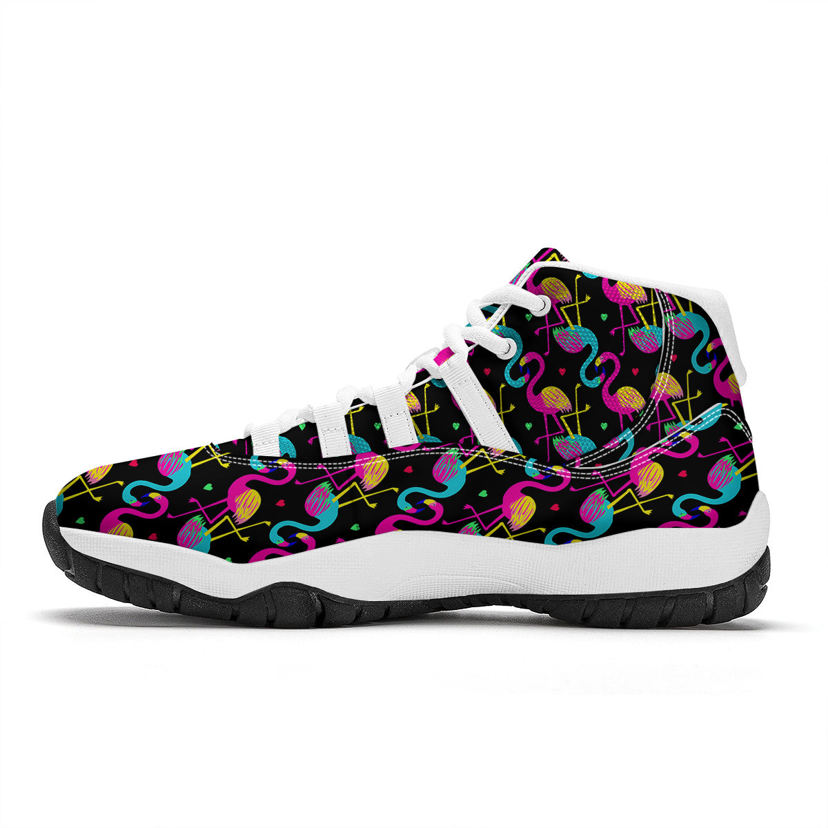 Exotic Hawaiian Flamingo Print Pattern White Bball Shoes-grizzshop