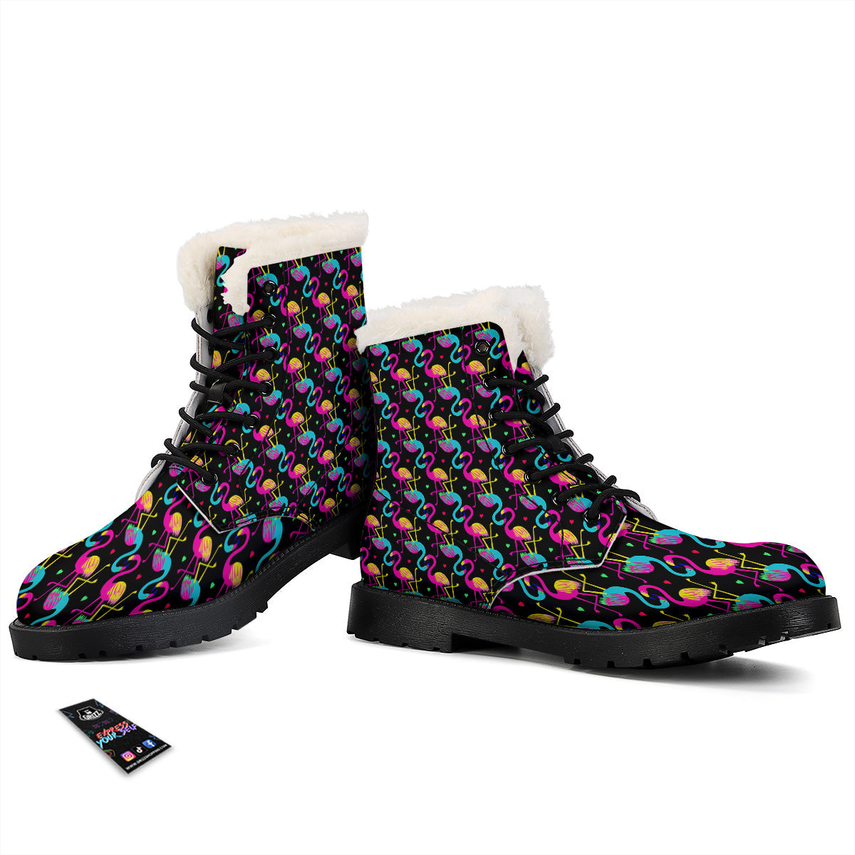 Exotic Hawaiian Flamingo Print Pattern Winter Boots-grizzshop