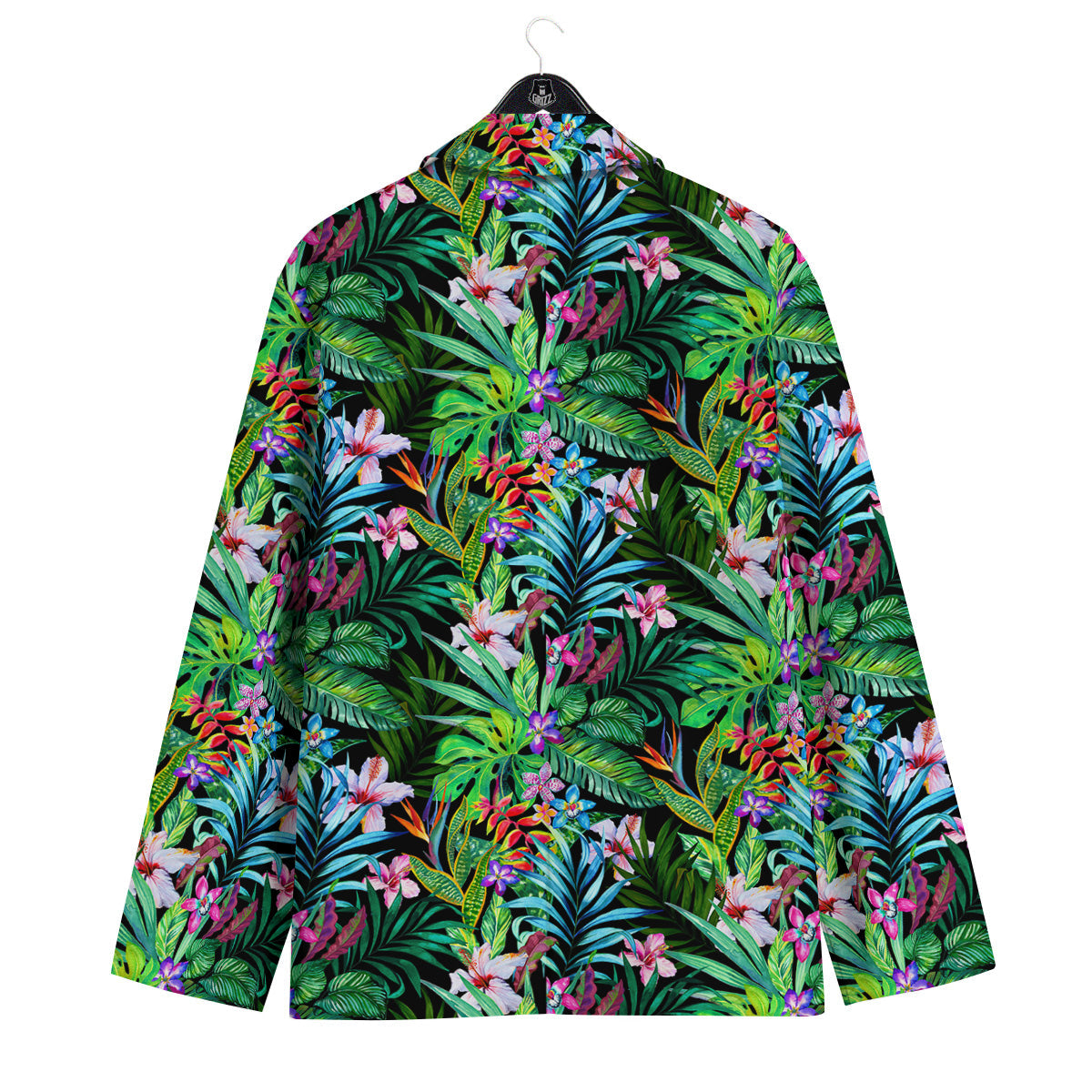 Exotic Hibiscus And Palm Print Pattern Men's Sport Coat-grizzshop