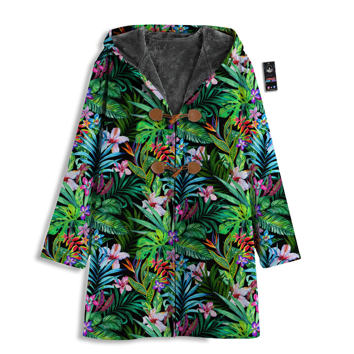 Exotic Hibiscus And Palm Print Pattern Men's Windbreaker Jacket-grizzshop