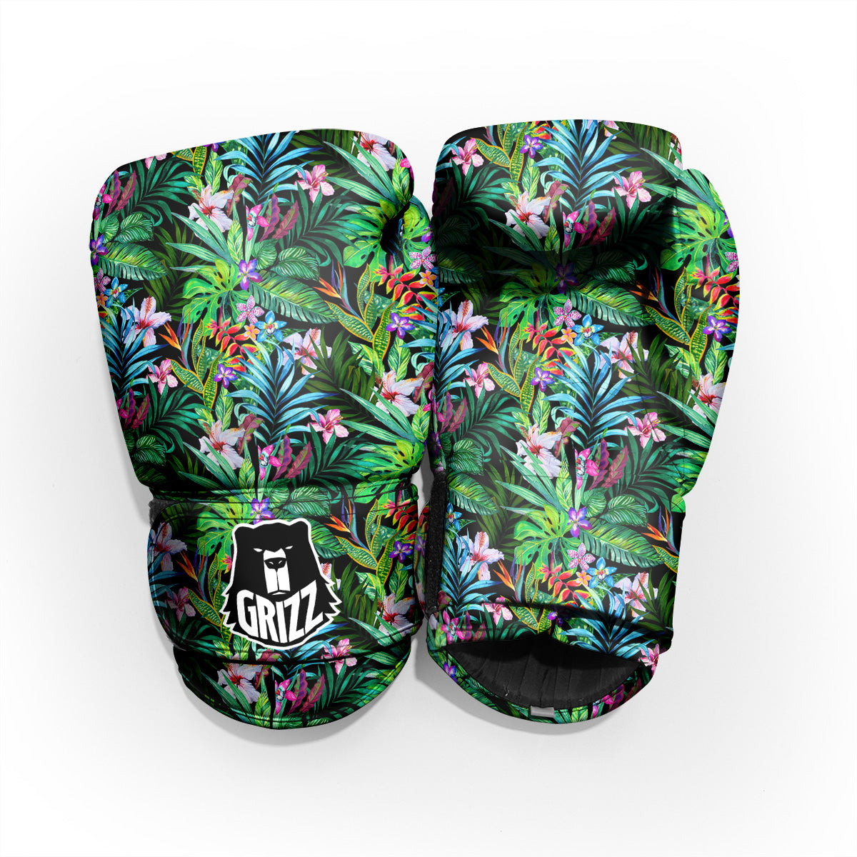 Exotic Hibiscus And Palm Print Pattern Pro Boxing Glove
