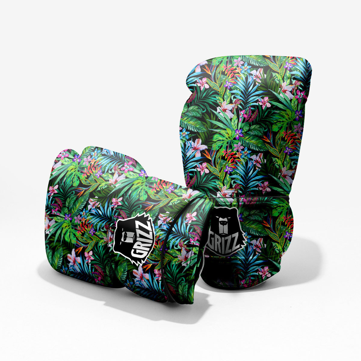 Exotic Hibiscus And Palm Print Pattern Pro Boxing Glove