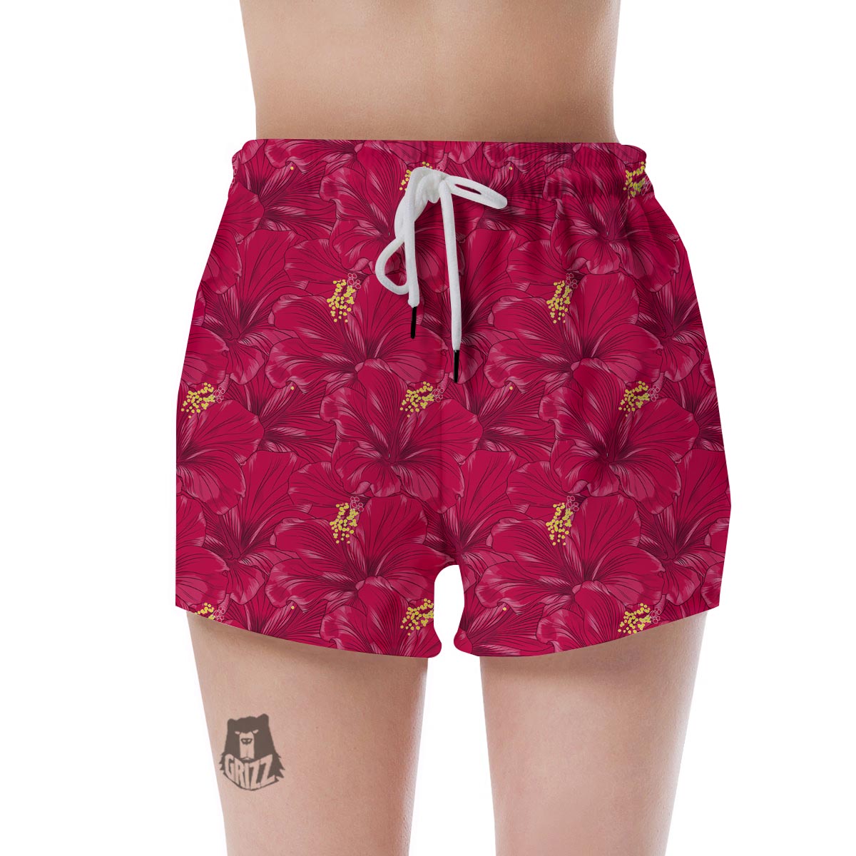 Exotic Hibiscus Flower Hawaiian Print Women's Shorts-grizzshop
