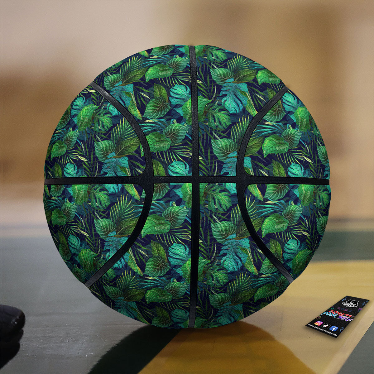 Exotic Leaf Tropical Print Pattern Basketball-grizzshop