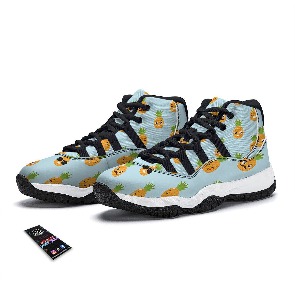 Exotic Leaf Tropical Print Pattern Black Bball Shoes-grizzshop