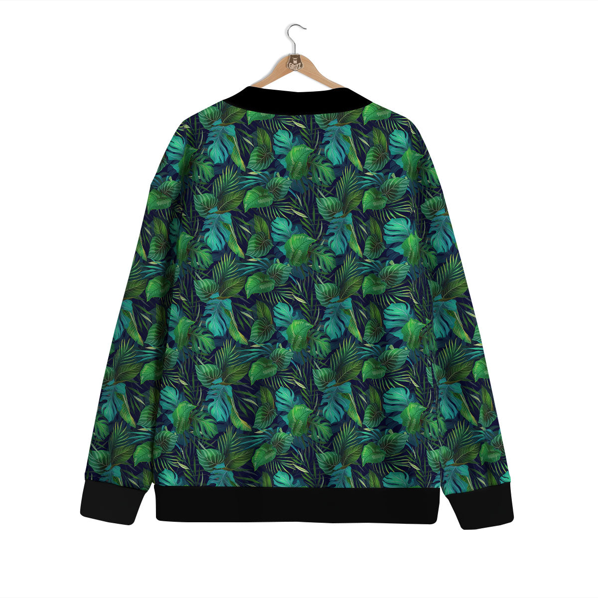 Exotic Leaf Tropical Print Pattern Cardigan-grizzshop
