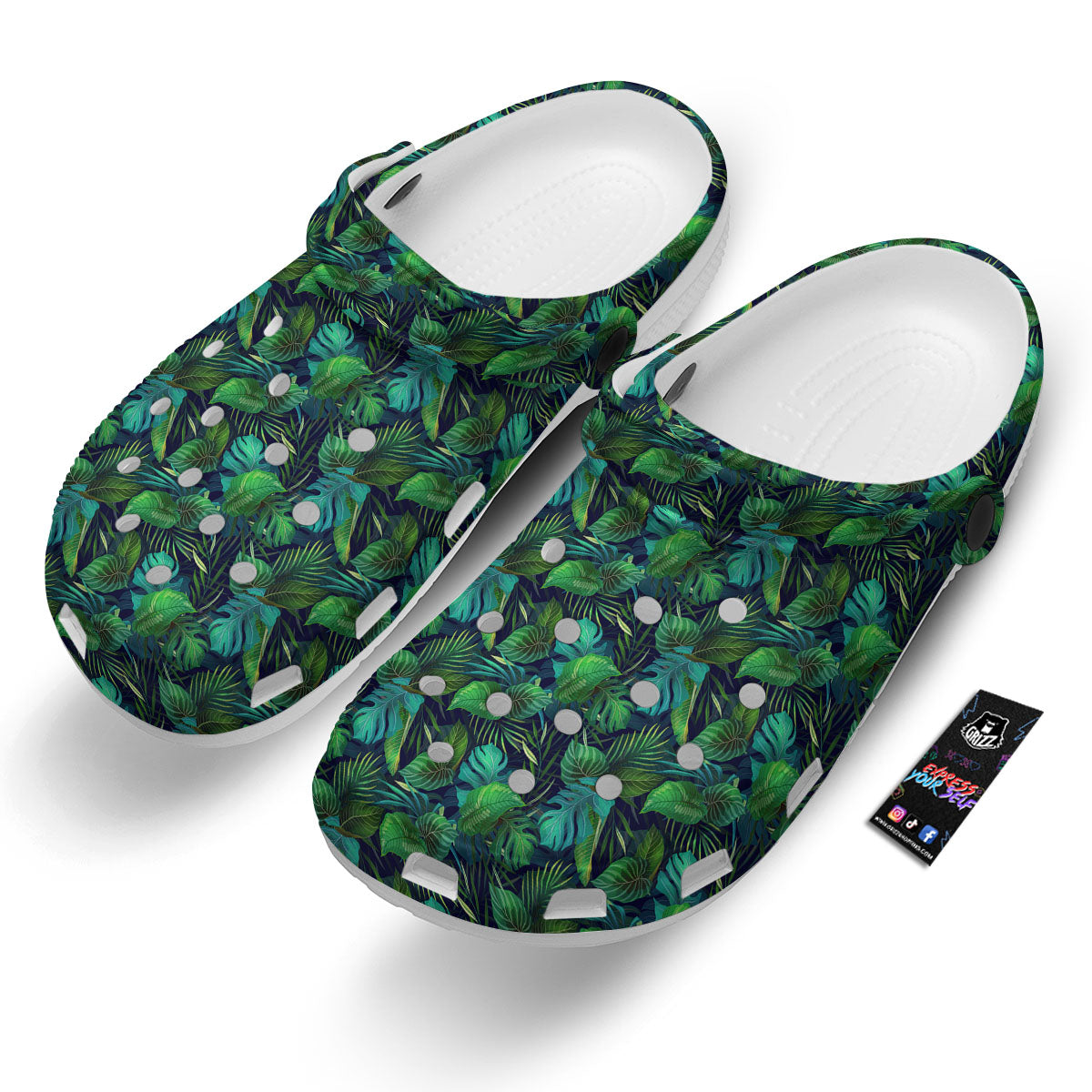 Exotic Leaf Tropical Print Pattern Clog-grizzshop