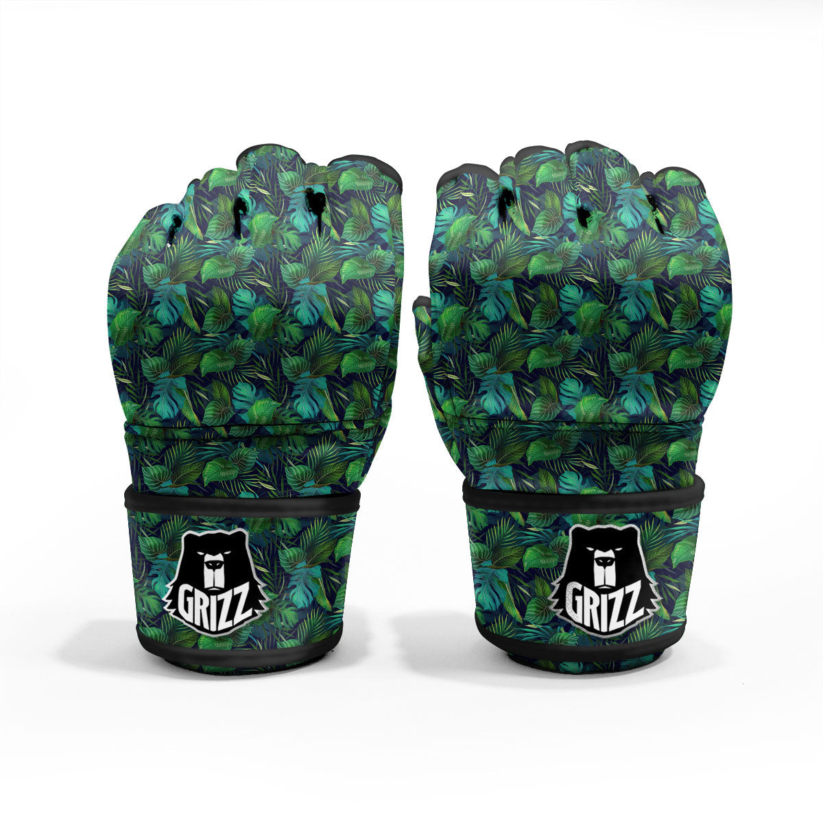 Exotic Leaf Tropical Print Pattern MMA Gloves-grizzshop