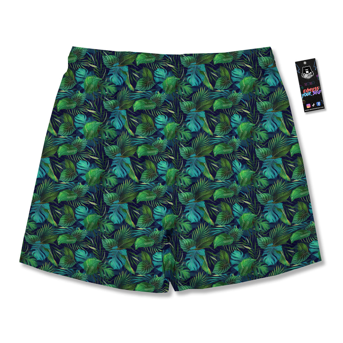 Exotic Leaf Tropical Print Pattern Men's Running Shorts-grizzshop