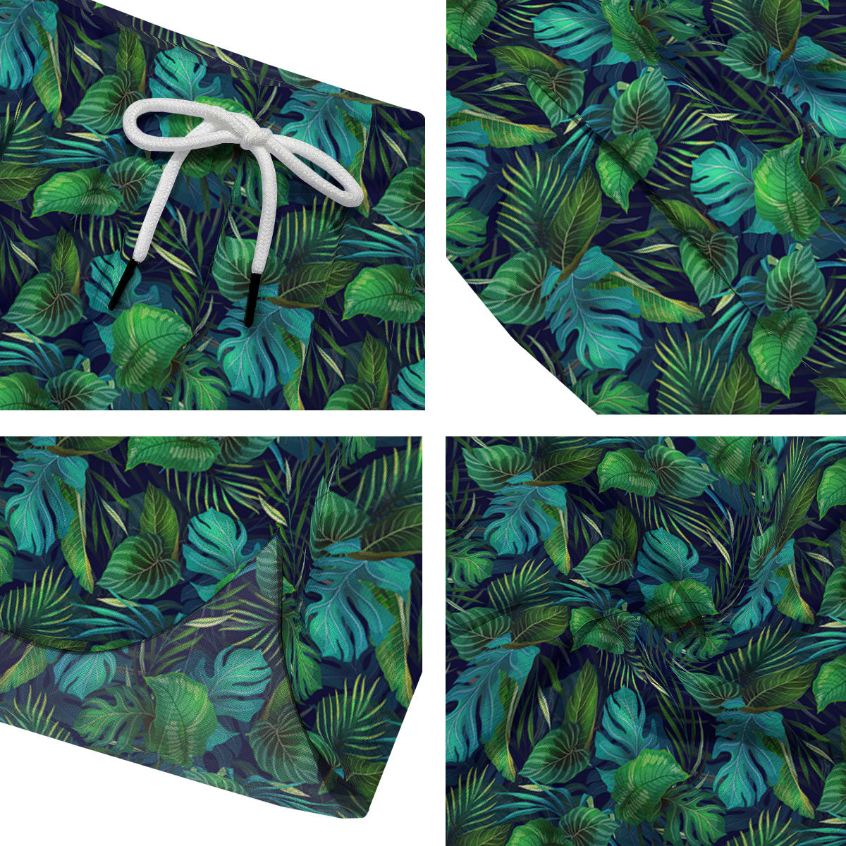 Exotic Leaf Tropical Print Pattern Men's Running Shorts-grizzshop