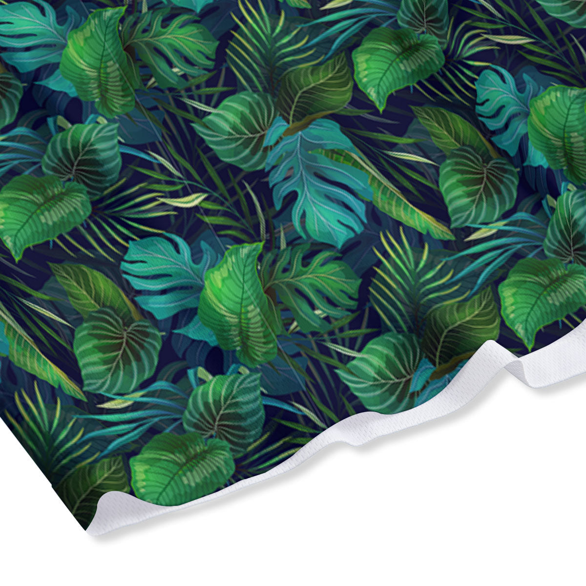 Exotic Leaf Tropical Print Pattern Mesh Shorts