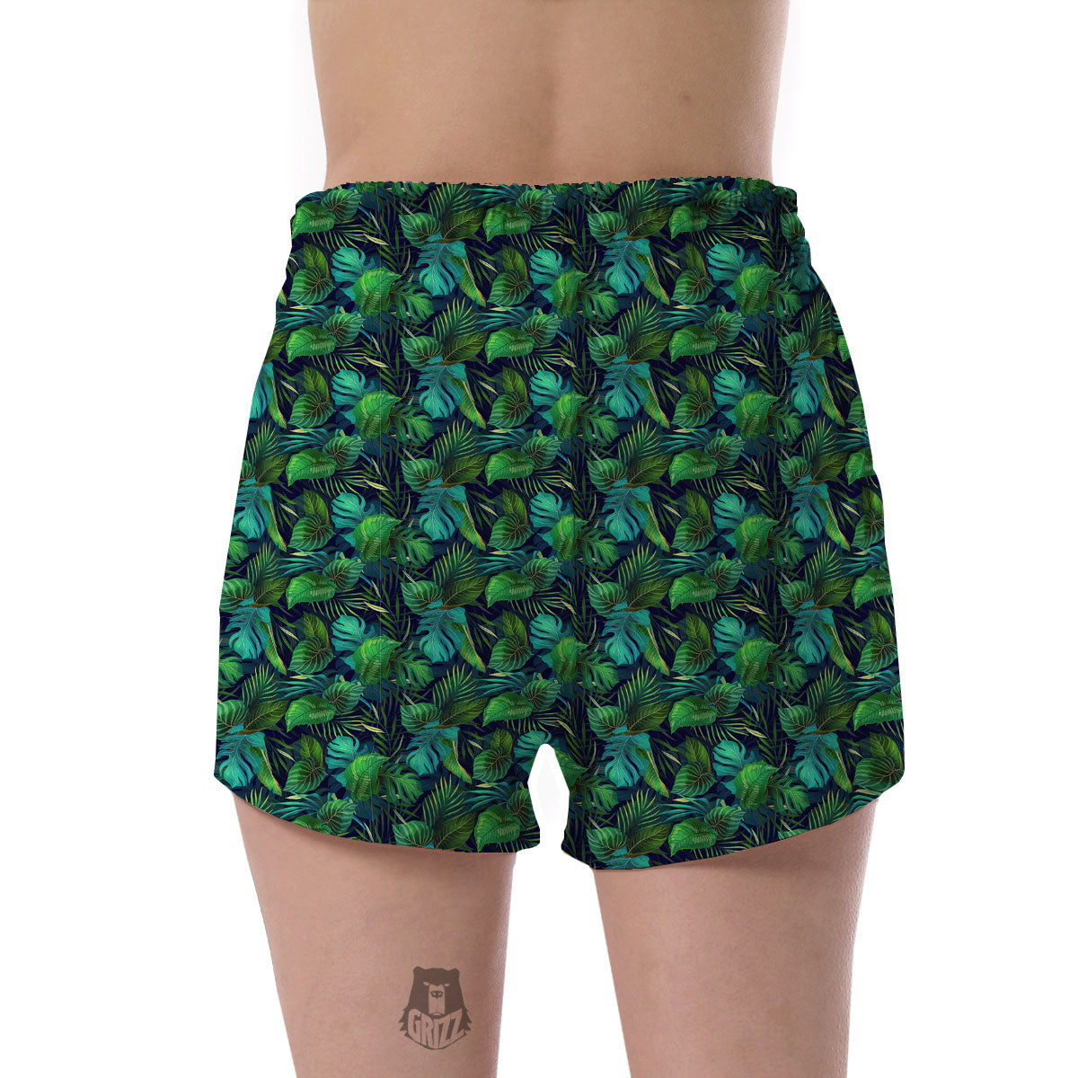 Exotic Leaf Tropical Print Pattern Women's Shorts-grizzshop
