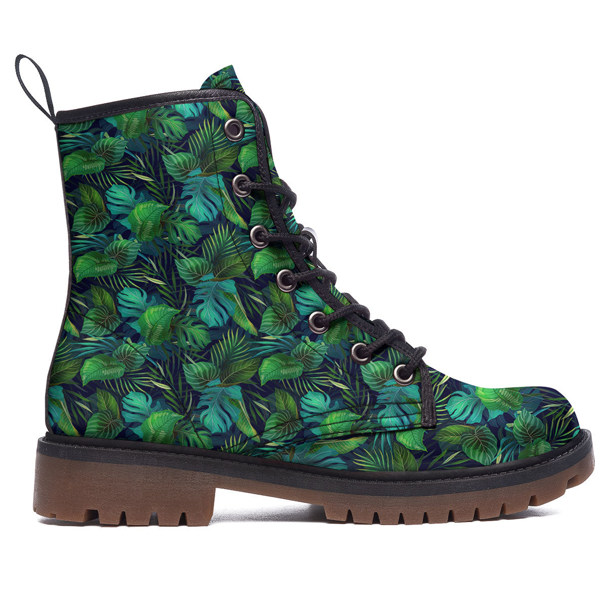 Exotic Leaf Tropical Print Pattern Work Boots-grizzshop