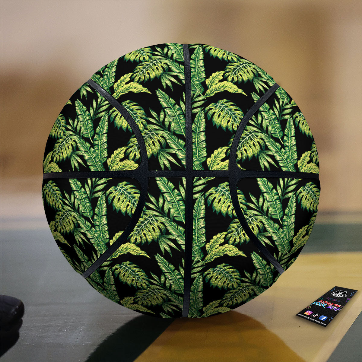 Exotic Leaves Tropical Print Pattern Basketball-grizzshop