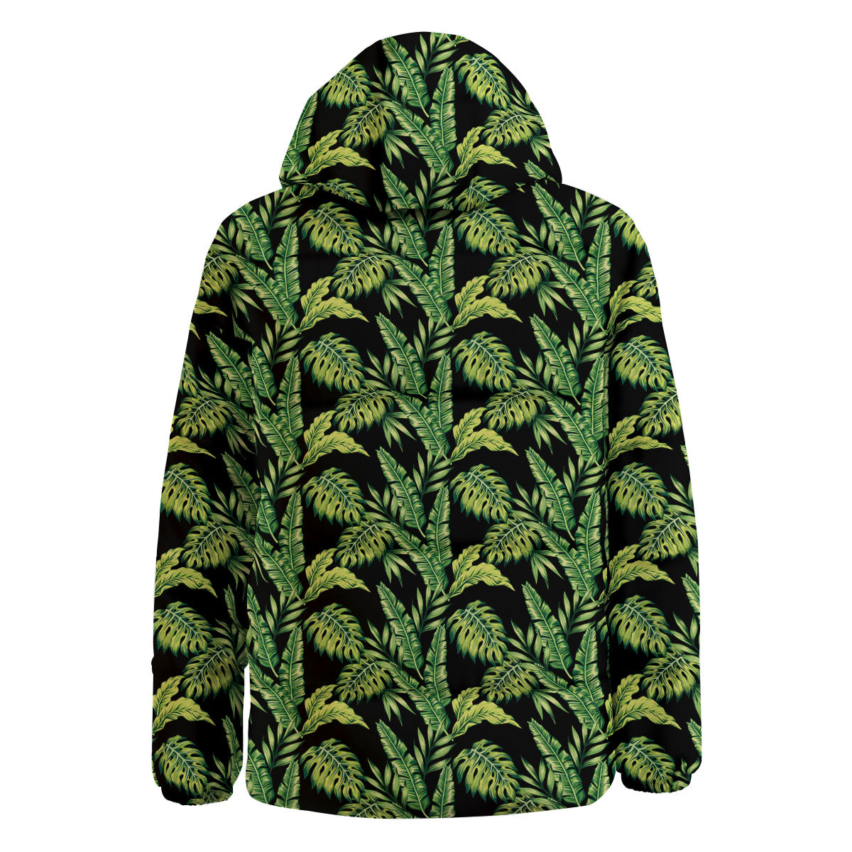 Exotic Leaves Tropical Print Pattern Down Jacket-grizzshop