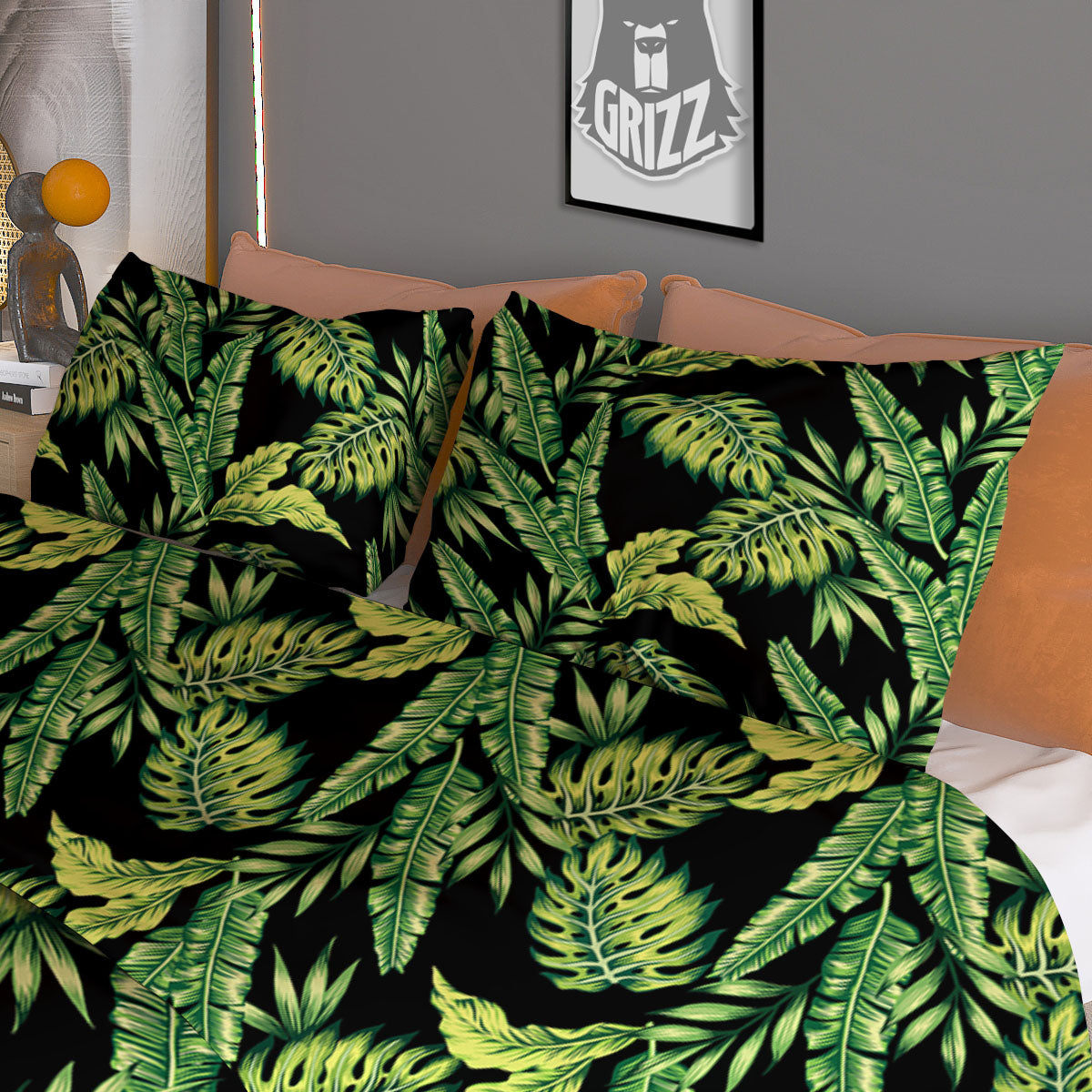 Exotic Leaves Tropical Print Pattern Duvet Cover Bedding Set-grizzshop