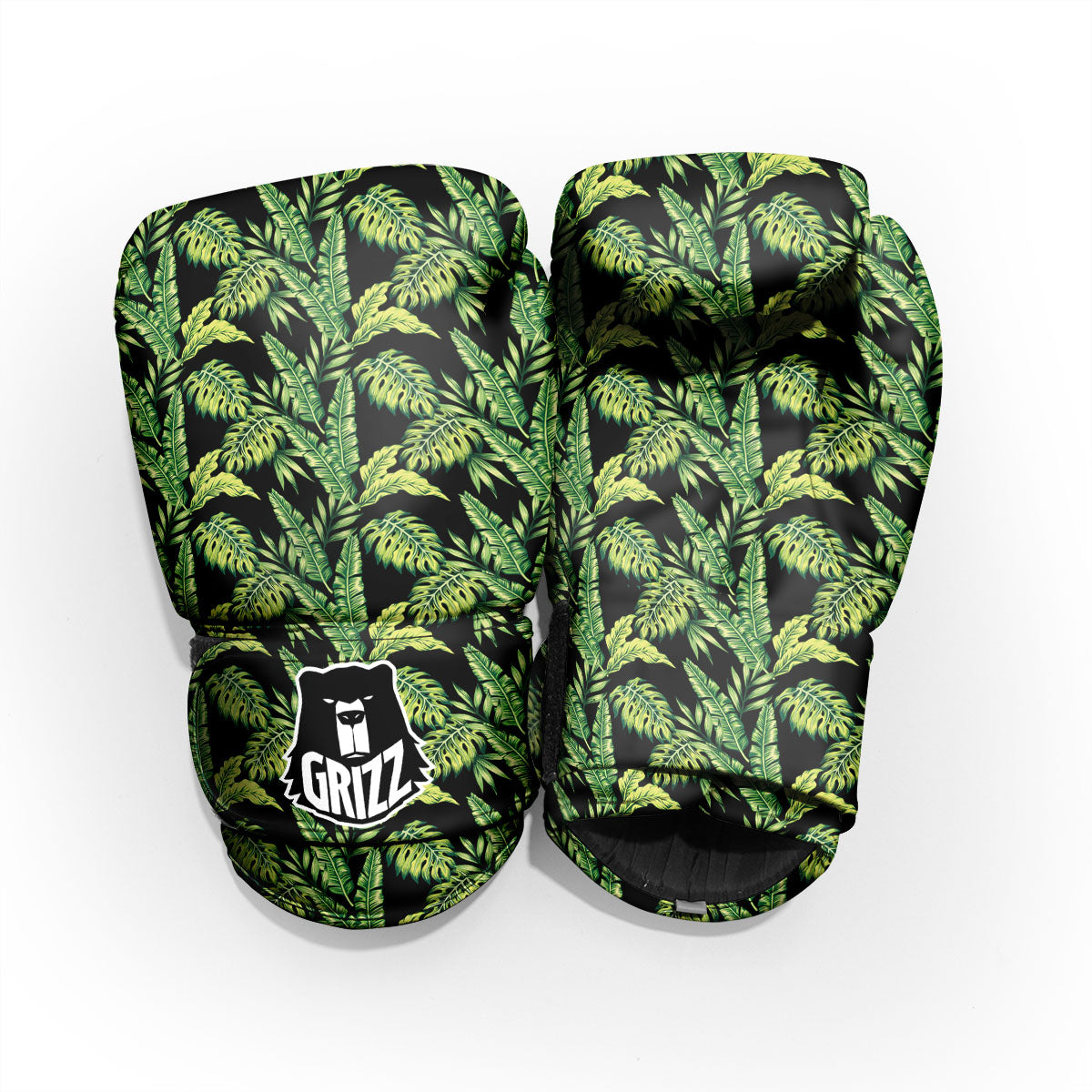 Exotic Leaves Tropical Print Pattern Sparring Gloves-grizzshop