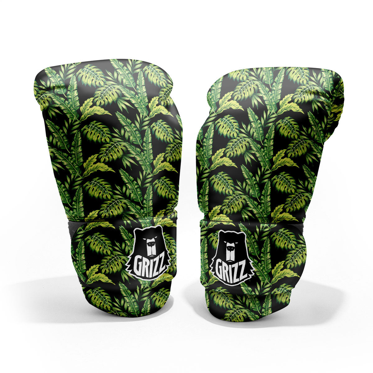Exotic Leaves Tropical Print Pattern Sparring Gloves-grizzshop