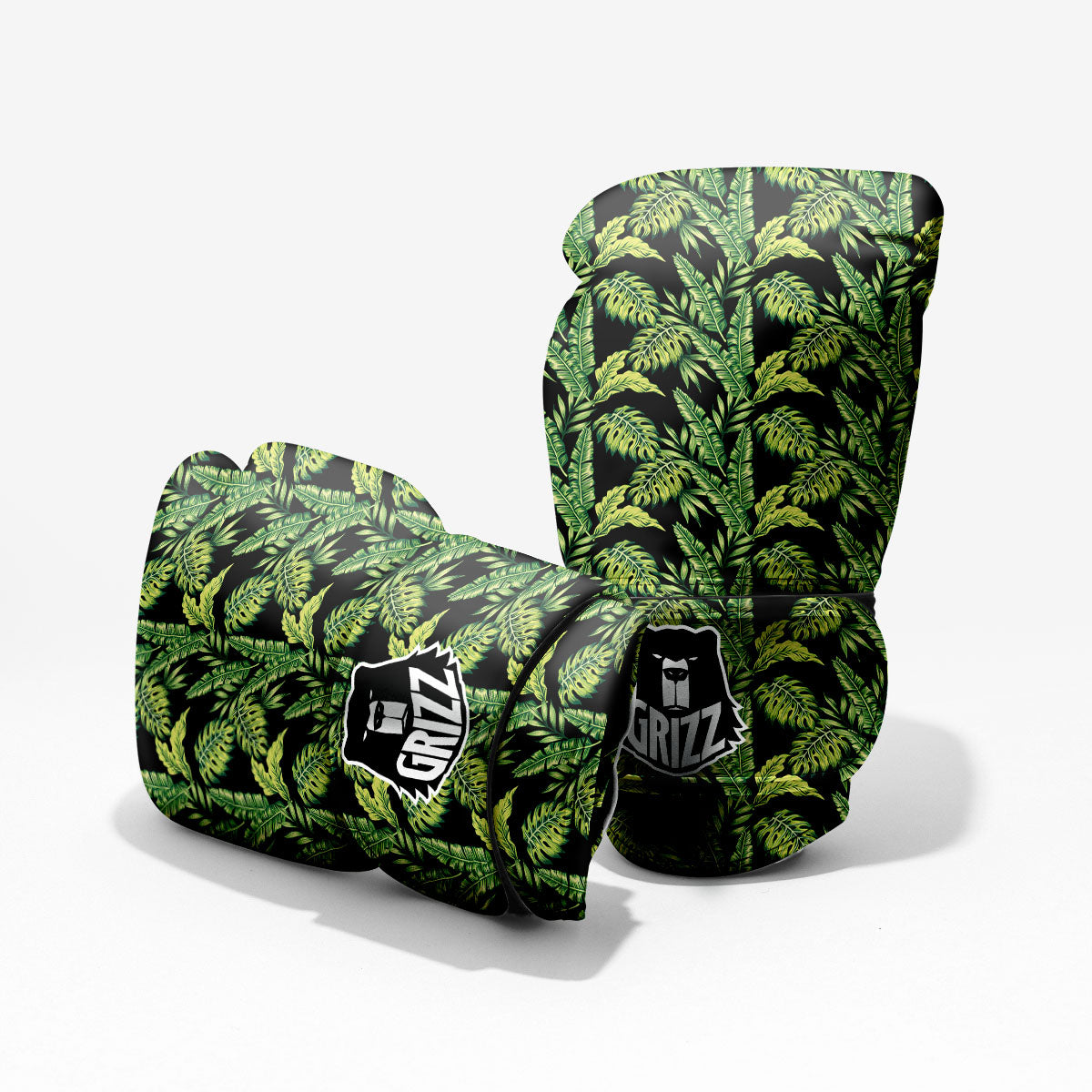 Exotic Leaves Tropical Print Pattern Sparring Gloves-grizzshop