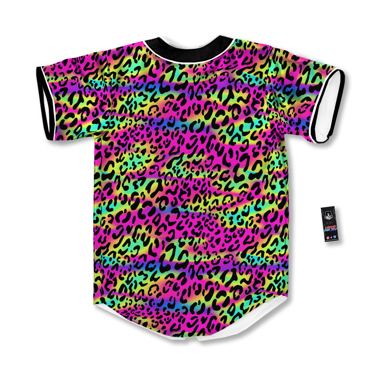 Exotic Neon Leopard Print Pattern Baseball Jersey-grizzshop