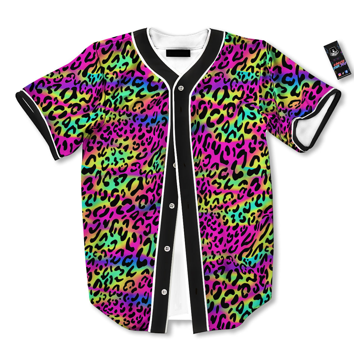 Exotic Neon Leopard Print Pattern Baseball Jersey-grizzshop