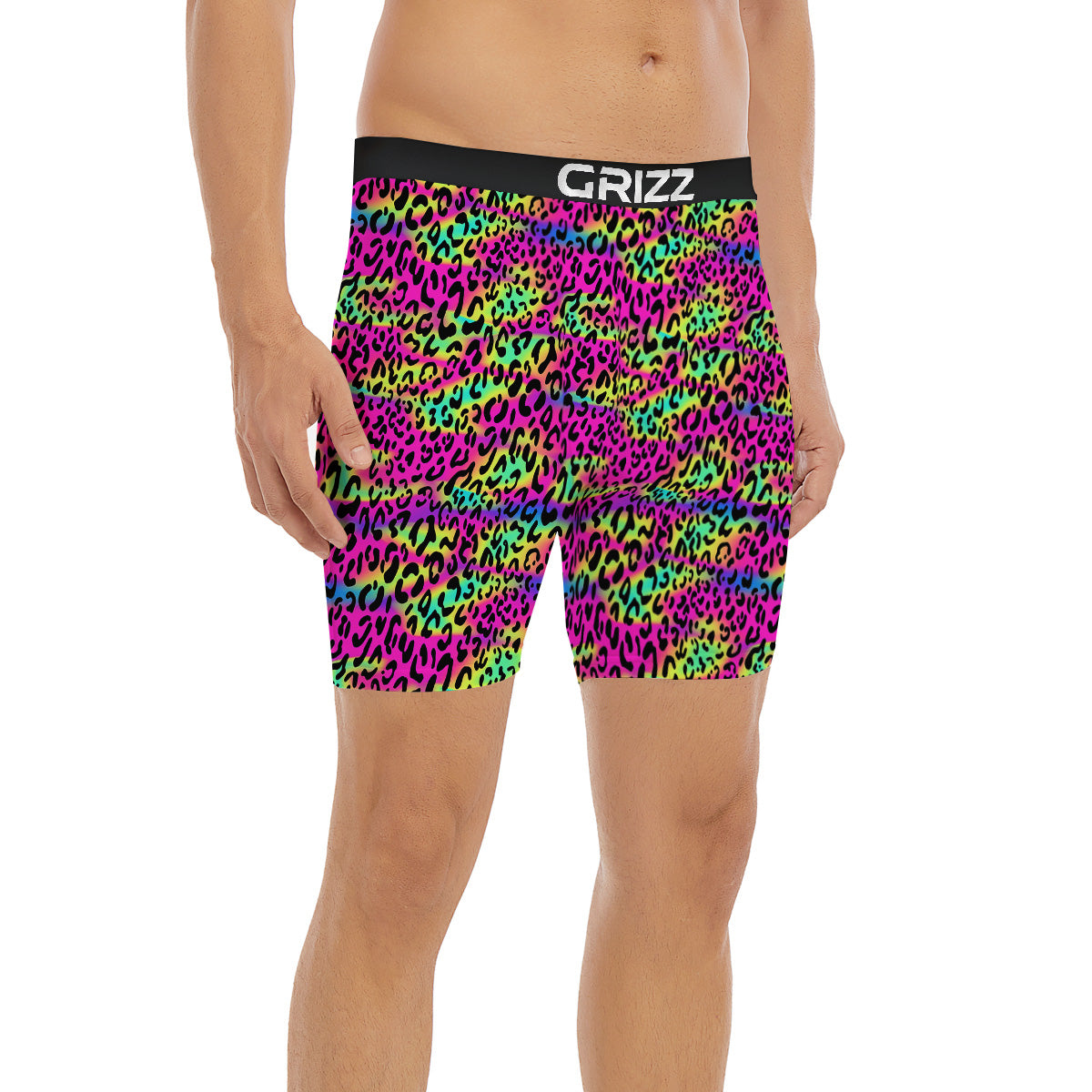 Exotic Neon Leopard Print Pattern Boxer Briefs-grizzshop