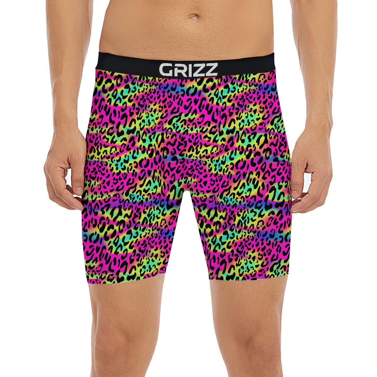 Exotic Neon Leopard Print Pattern Boxer Briefs-grizzshop