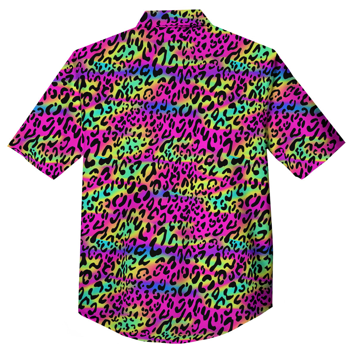 Exotic Neon Leopard Print Pattern Button Up Shirt-grizzshop