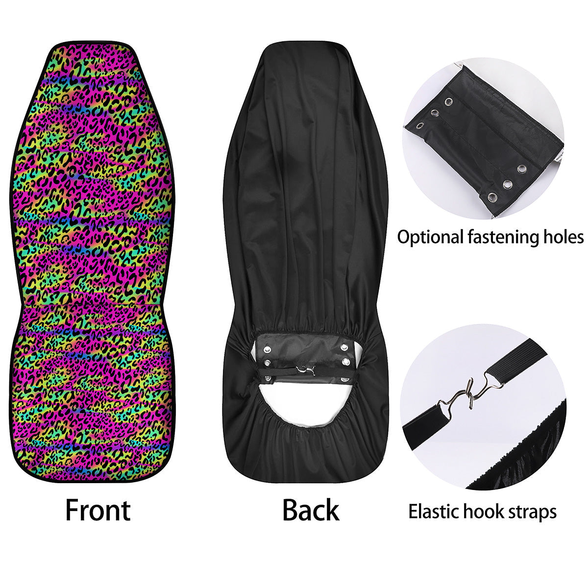 Exotic Neon Leopard Print Pattern Car Seat Covers-grizzshop