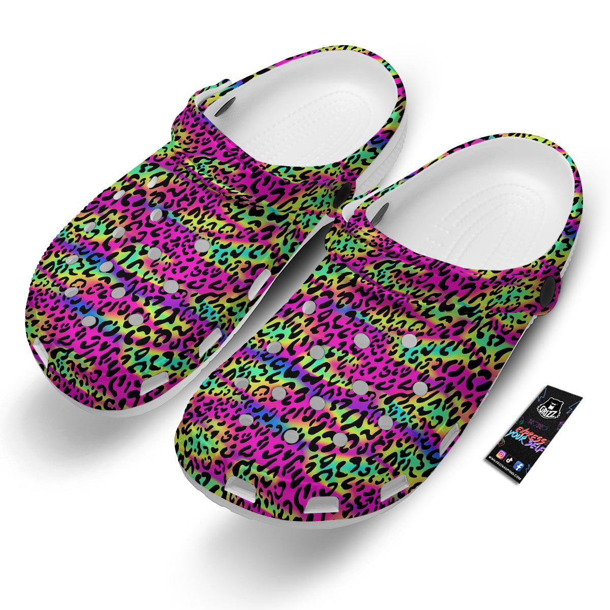 Exotic Neon Leopard Print Pattern Clog-grizzshop
