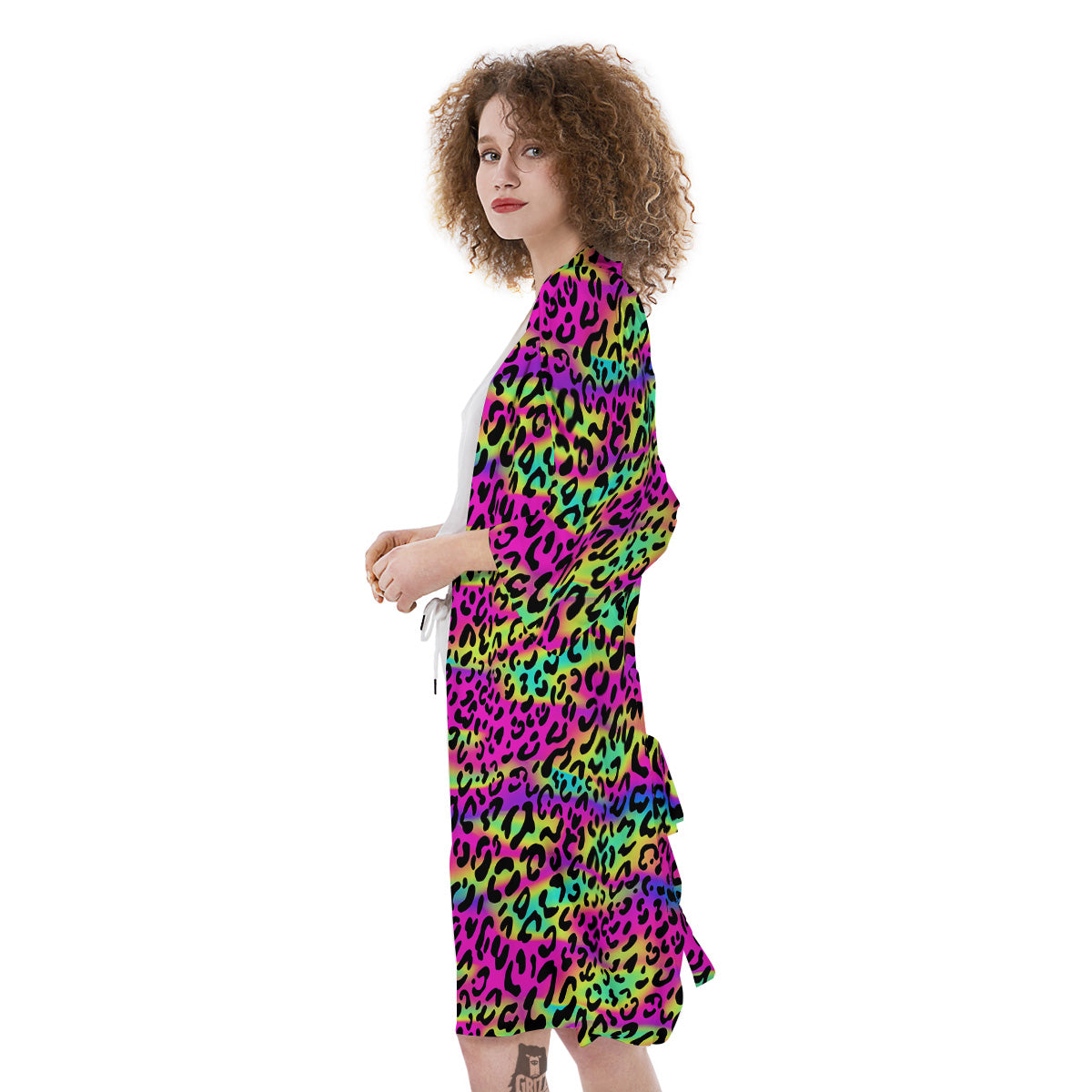 Exotic Neon Leopard Print Pattern Kimono-grizzshop