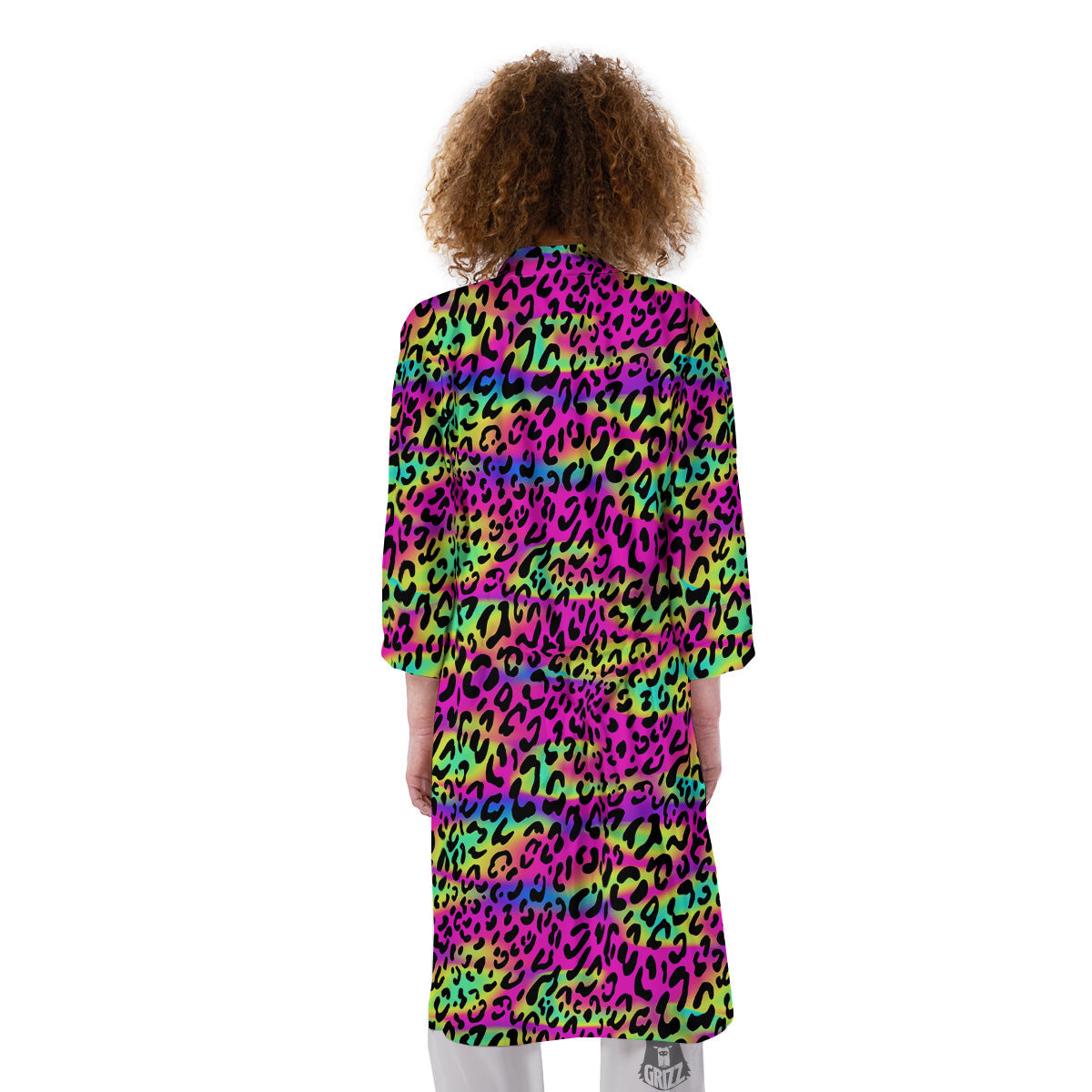 Exotic Neon Leopard Print Pattern Kimono-grizzshop