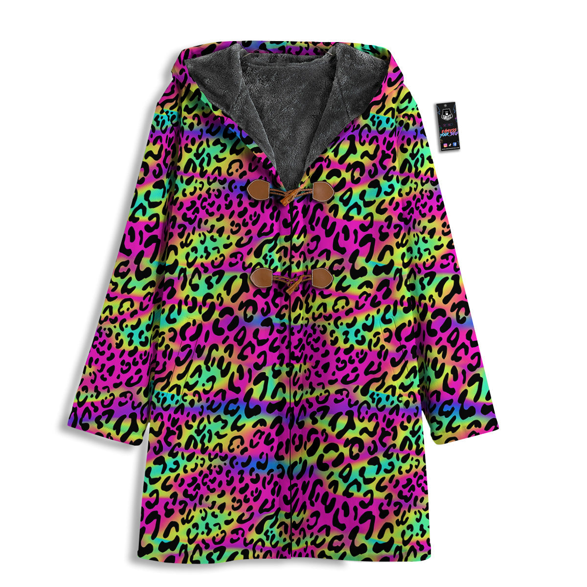 Exotic Neon Leopard Print Pattern Men's Windbreaker Jacket-grizzshop
