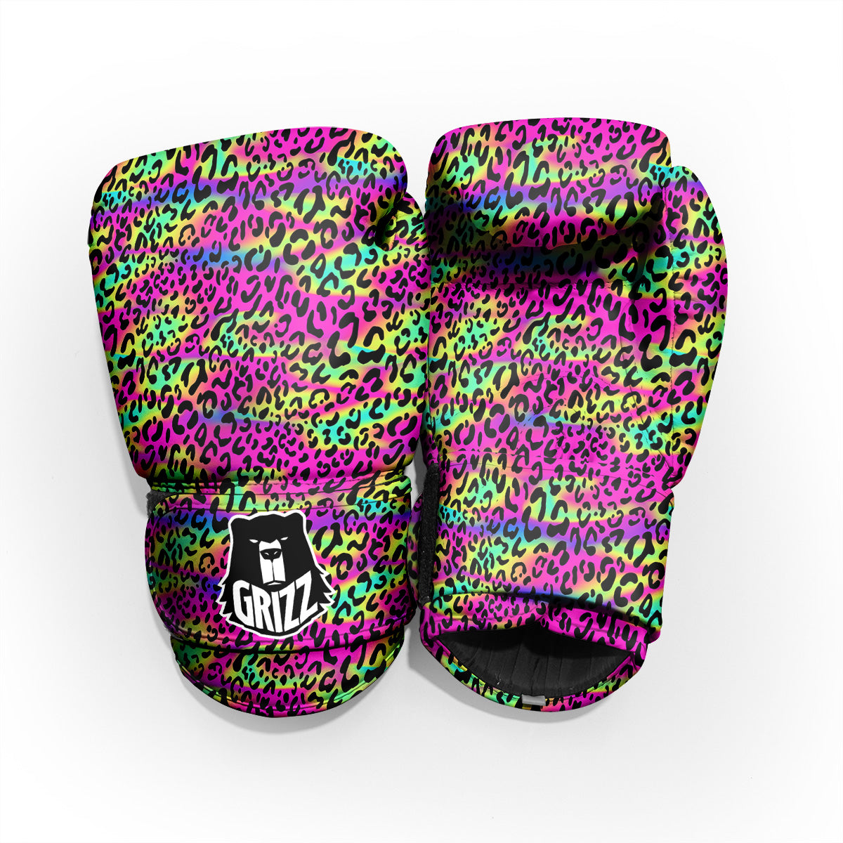 Exotic Neon Leopard Print Pattern Pro Boxing Glove