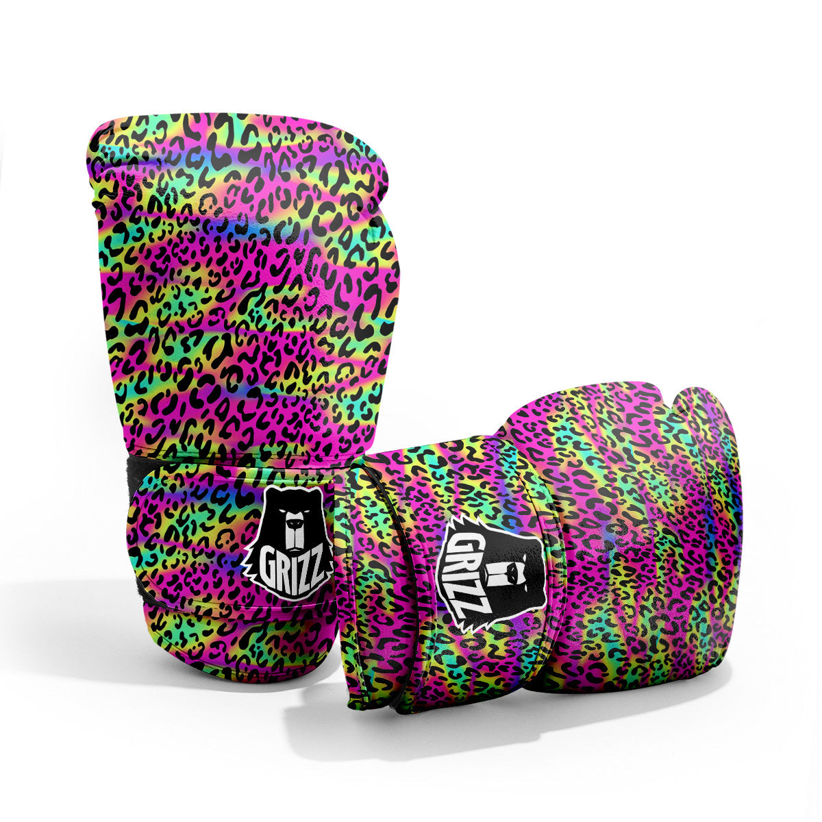 Exotic Neon Leopard Print Pattern Pro Boxing Glove