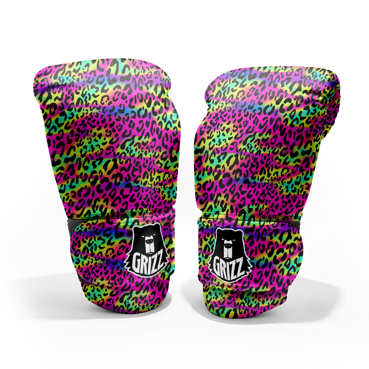Exotic Neon Leopard Print Pattern Pro Boxing Glove