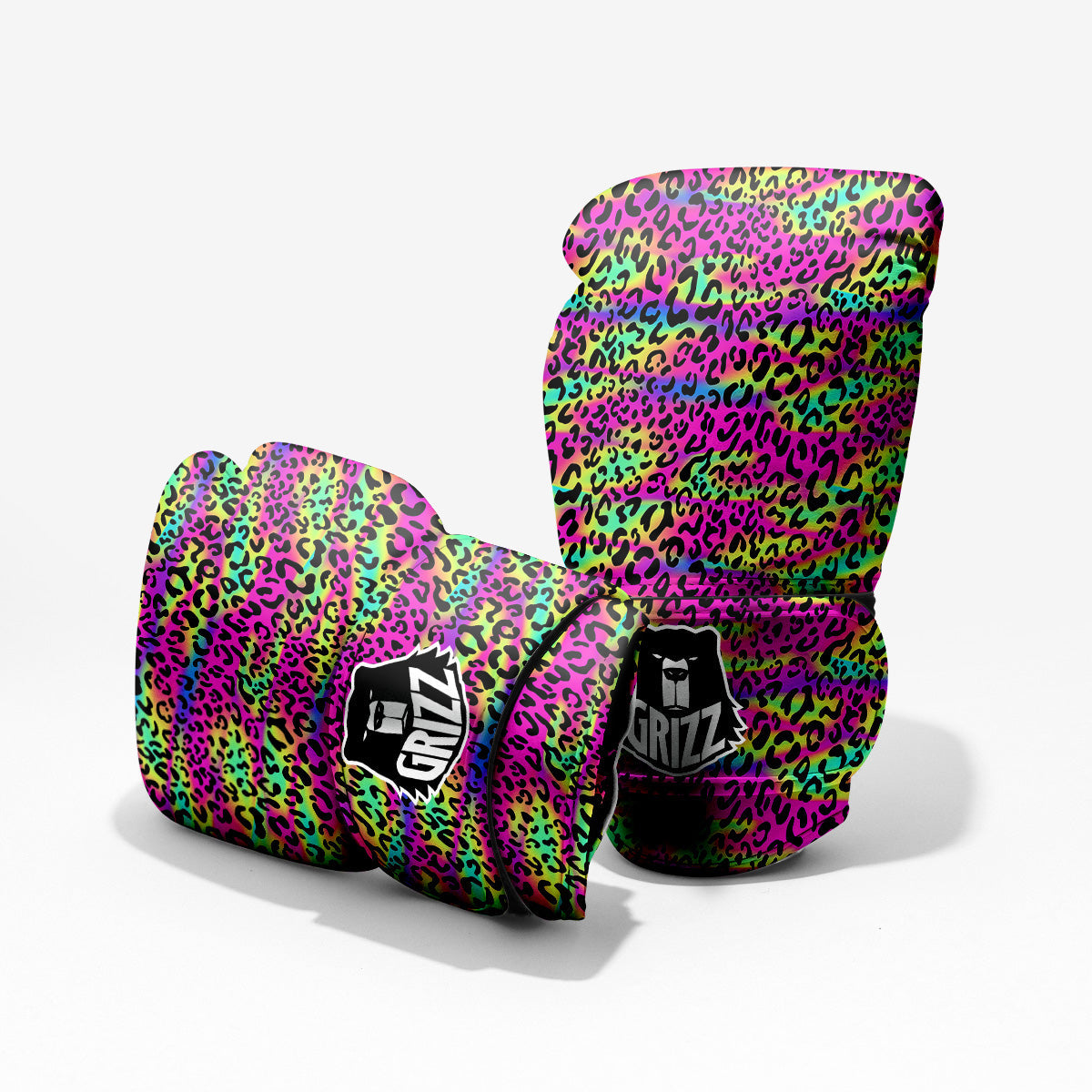 Exotic Neon Leopard Print Pattern Pro Boxing Glove