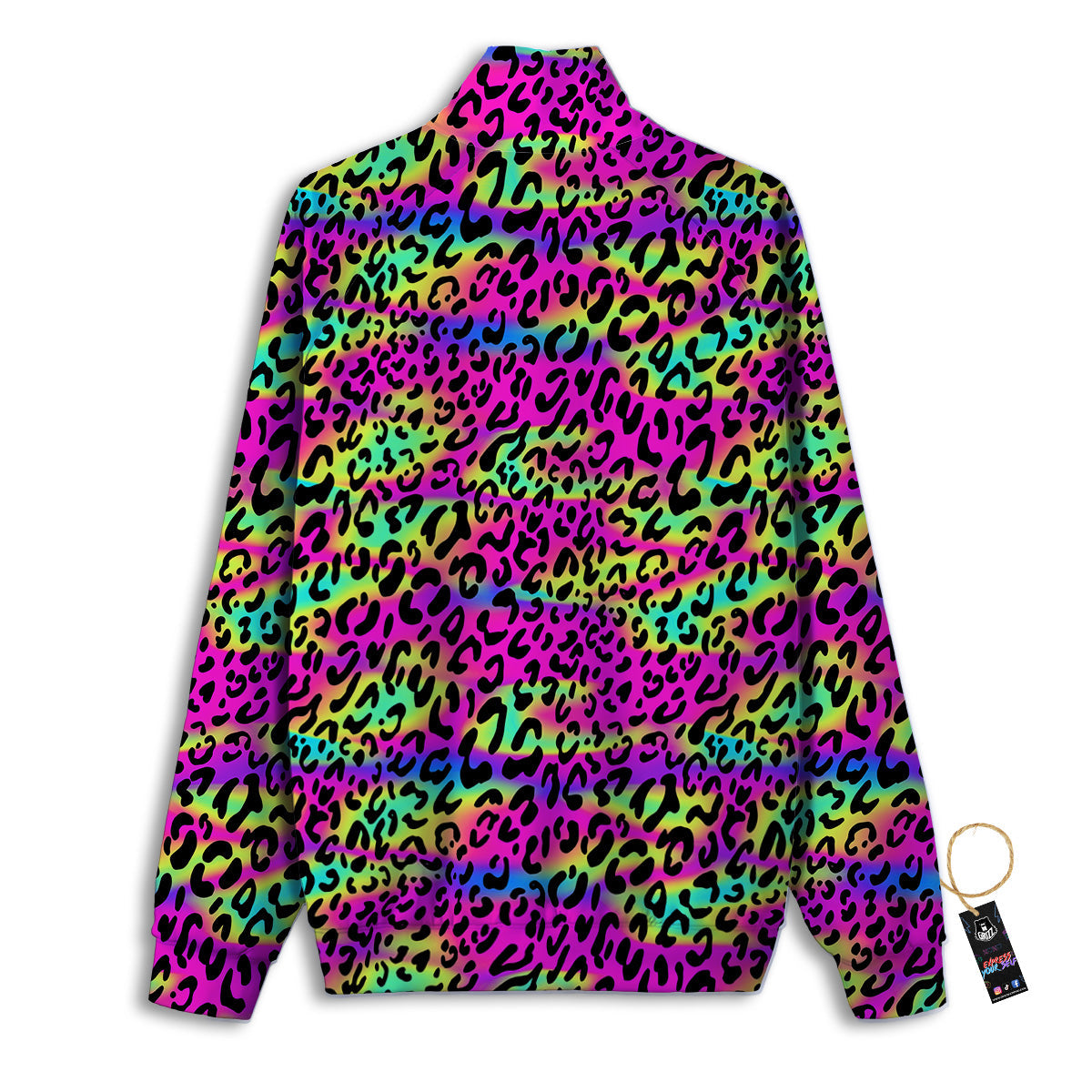 Exotic Neon Leopard Print Pattern Track Jacket-grizzshop