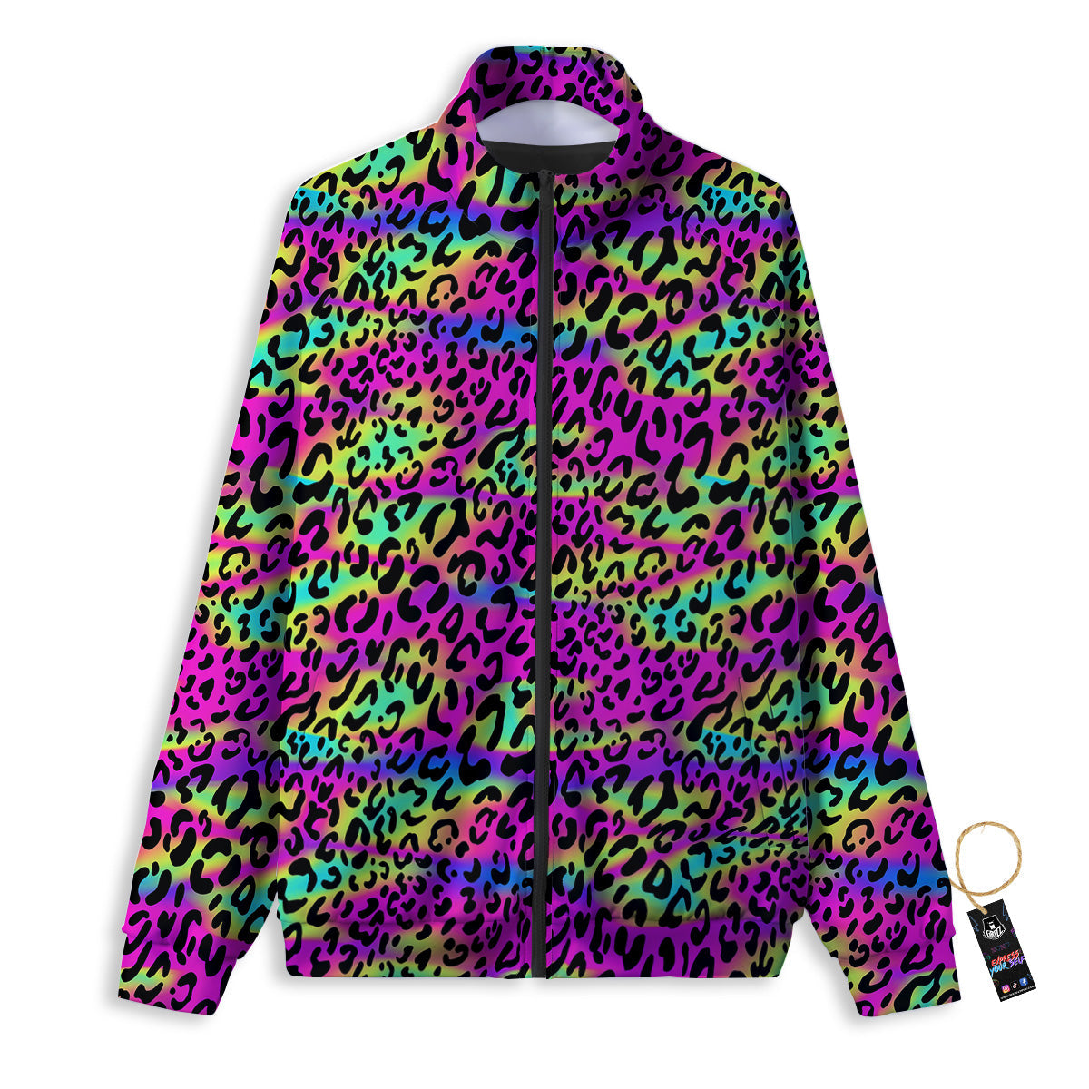 Exotic Neon Leopard Print Pattern Track Jacket-grizzshop
