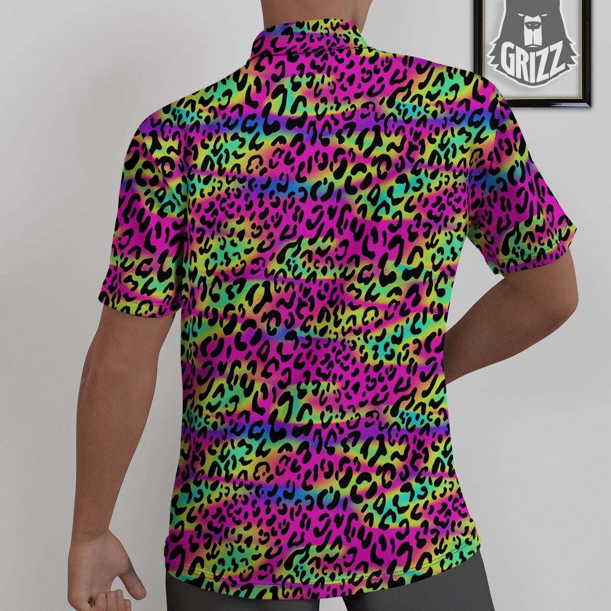 Exotic Neon Leopard Print Pattern Untucked Shirts-grizzshop