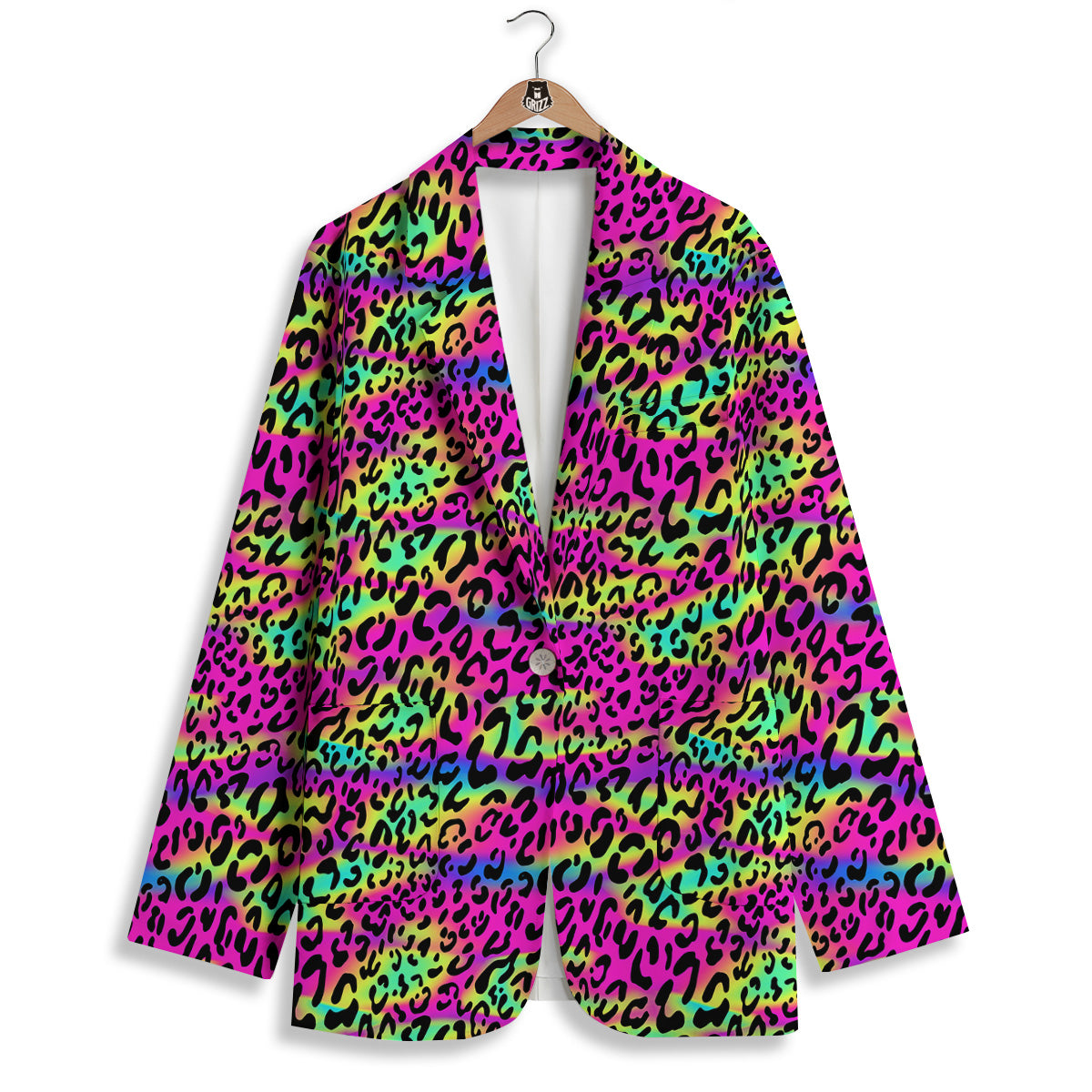Exotic Neon Leopard Print Pattern Women's Blazer-grizzshop