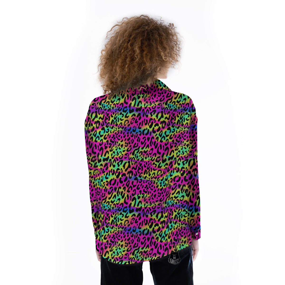 Exotic Neon Leopard Print Pattern Women's Long Sleeve Shirts-grizzshop