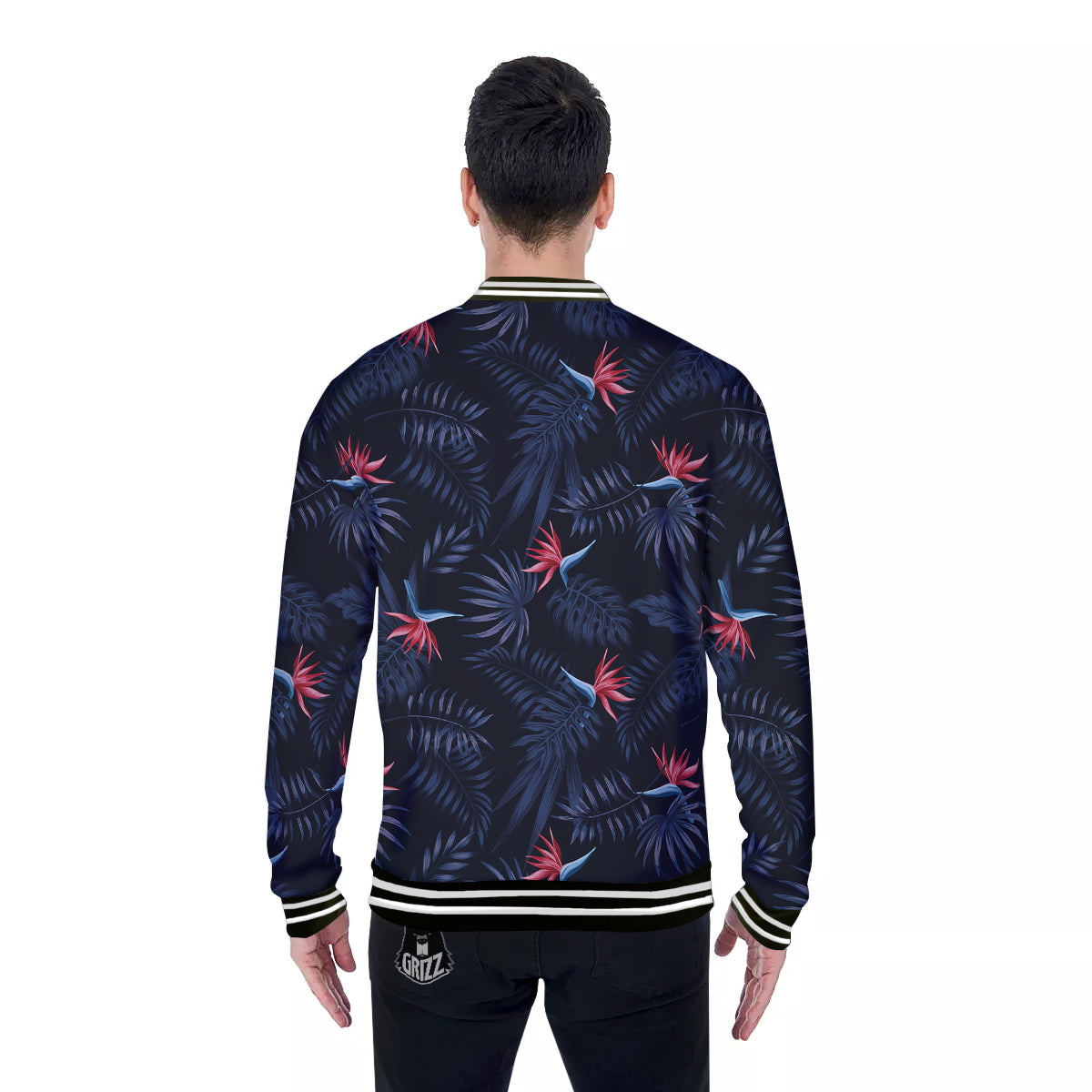 Exotic Tropical Hawaiian Vintage Print Pattern Baseball Jacket-grizzshop