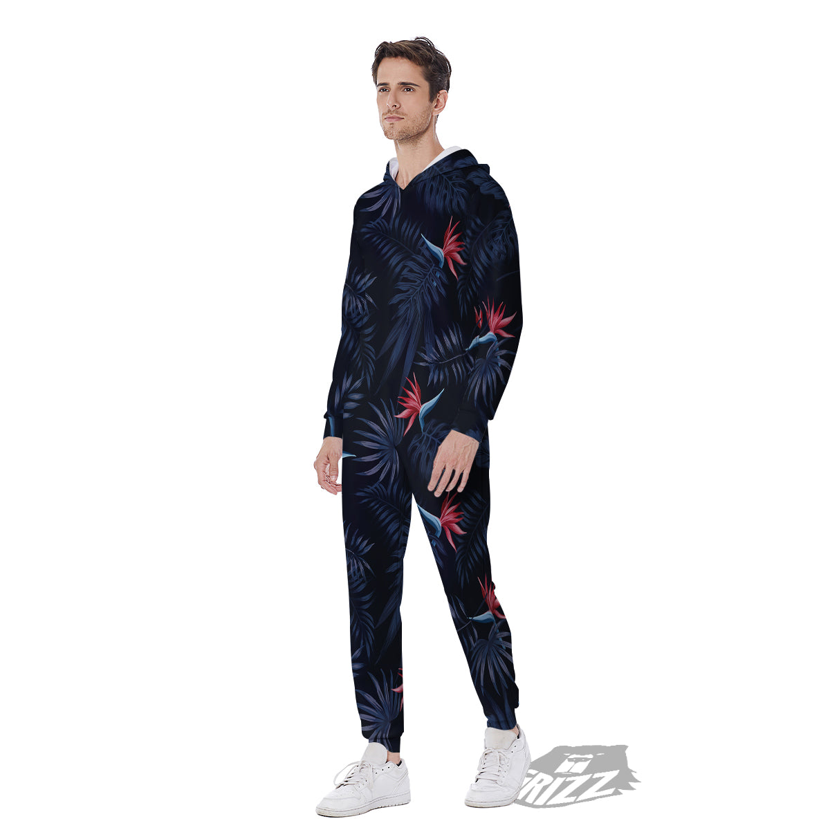 Exotic Tropical Hawaiian Vintage Print Pattern Men's Jumpsuit-grizzshop
