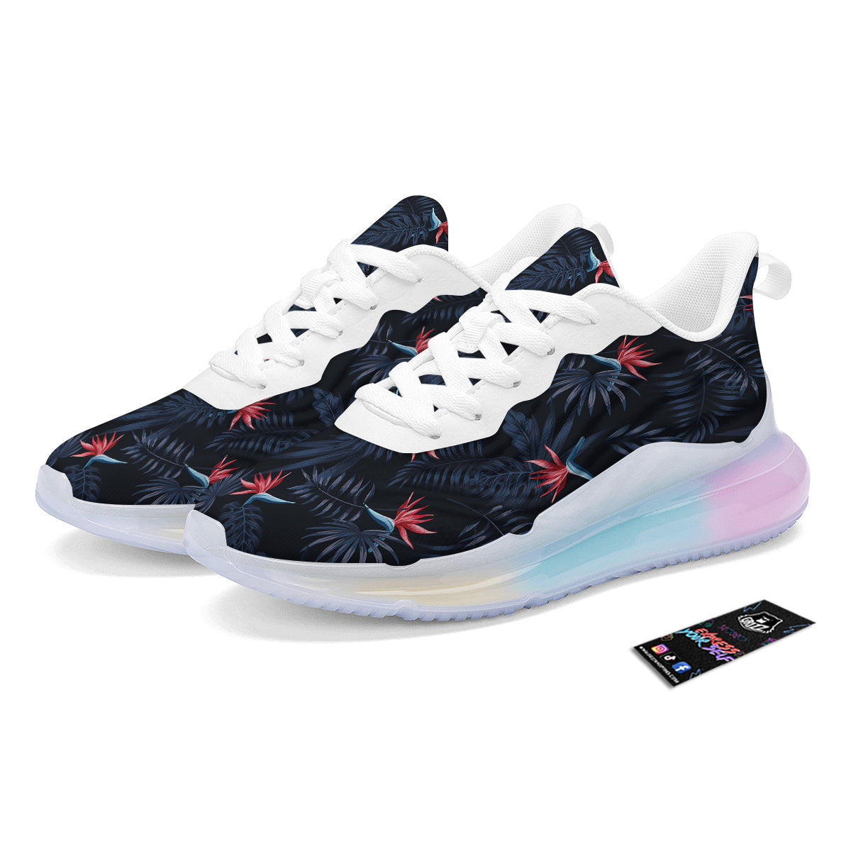 Exotic Tropical Hawaiian Vintage Print Pattern Running Sneakers-grizzshop