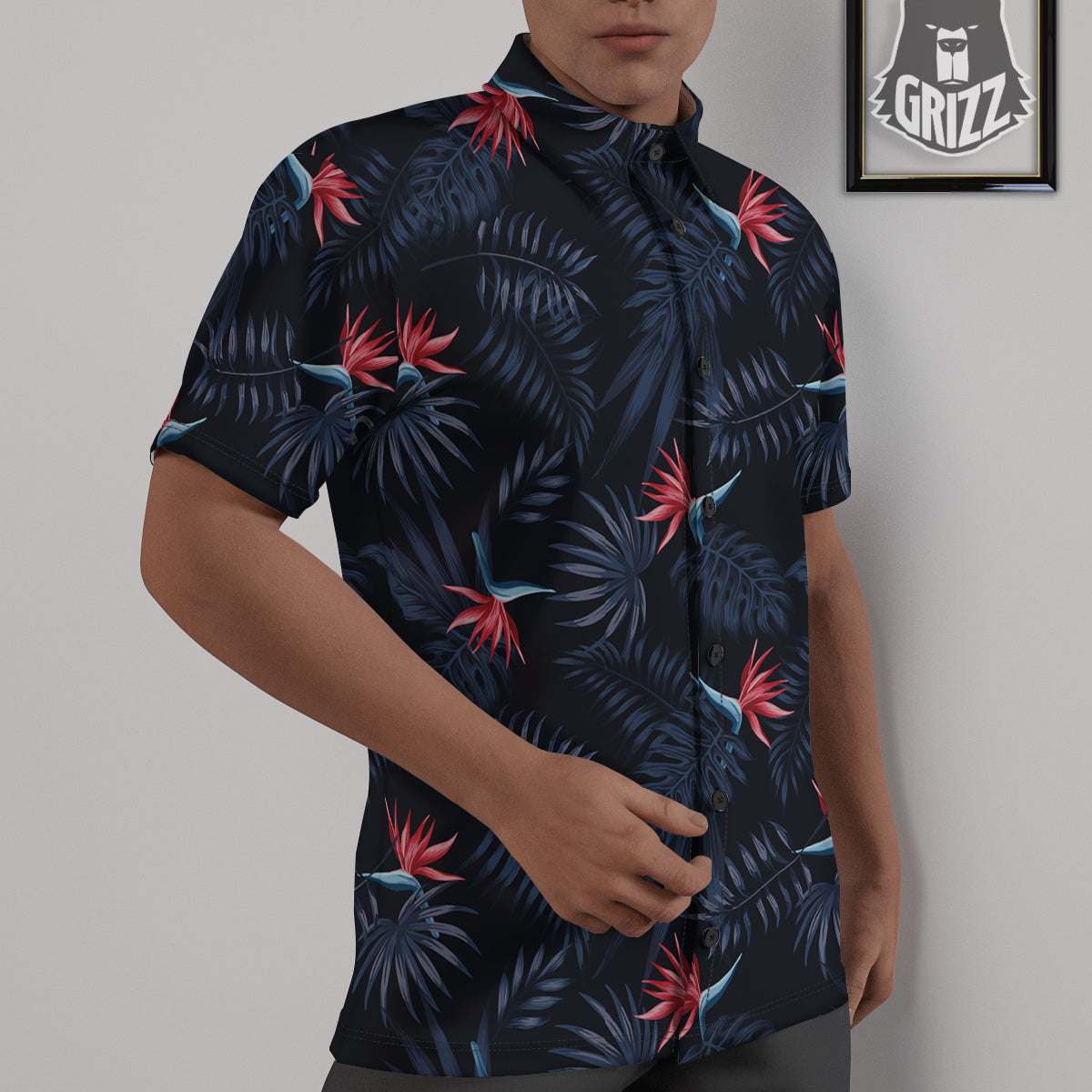 Exotic Tropical Hawaiian Vintage Print Pattern Untucked Shirts-grizzshop