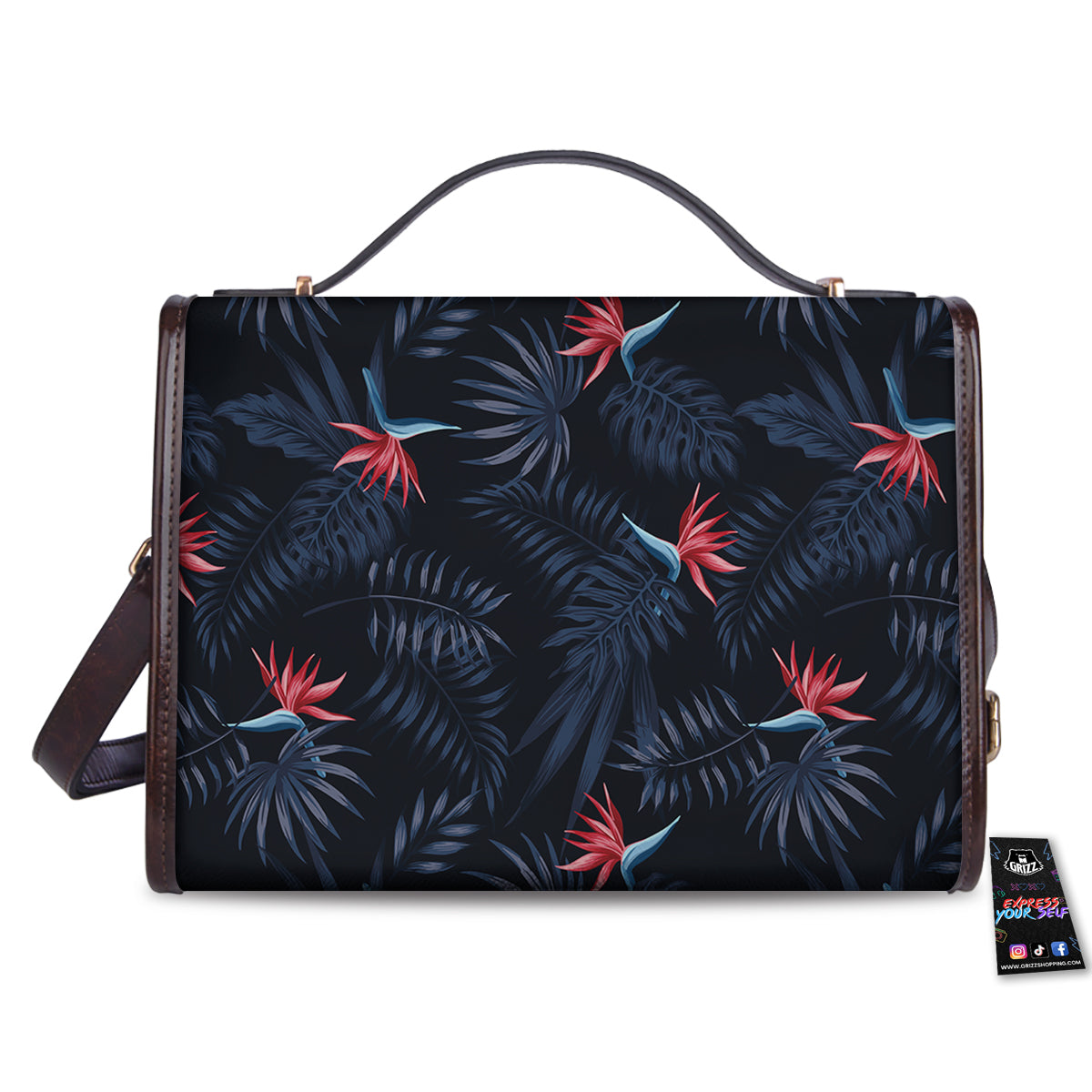 Exotic Tropical Hawaiian Vintage Print Pattern Women's Satchel Bag-grizzshop