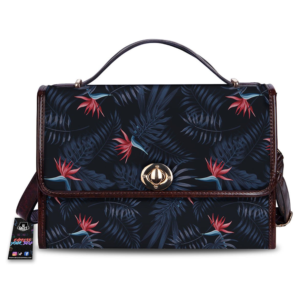 Exotic Tropical Hawaiian Vintage Print Pattern Women's Satchel Bag-grizzshop